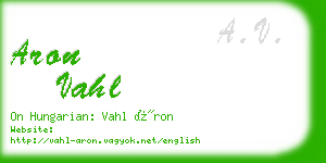 aron vahl business card